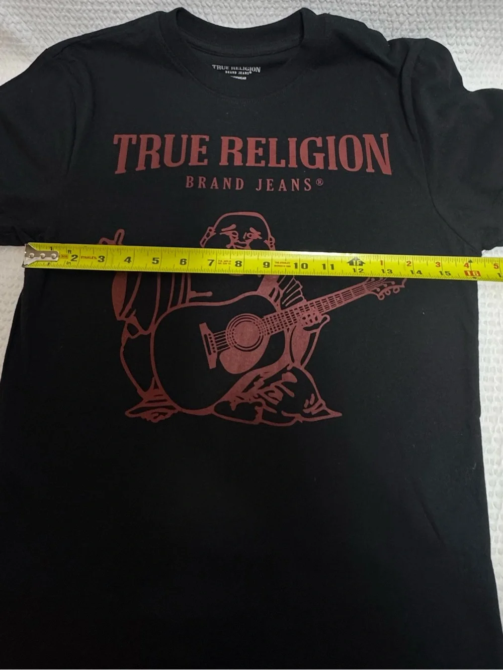 True Religion Men’s Black Graphic Logo T-Shirt with Red Print